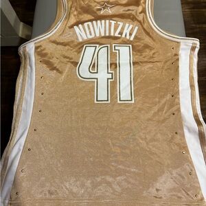 Rare women’s Adidas NBA 4her Dallas Mavericks Dirk Nowitzki Gold Jersey